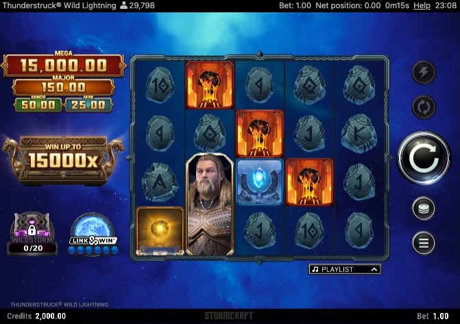 Thunderstruck Wild Lightning Slot Game Reels